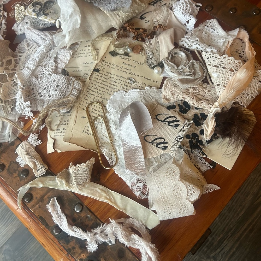 Bundle of mixed textiles for Junk Journal Etc. - Picture 10 of 10